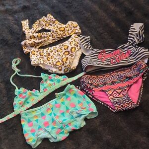 Three girls bikinis Trendy Kids Swim Bikinis Set